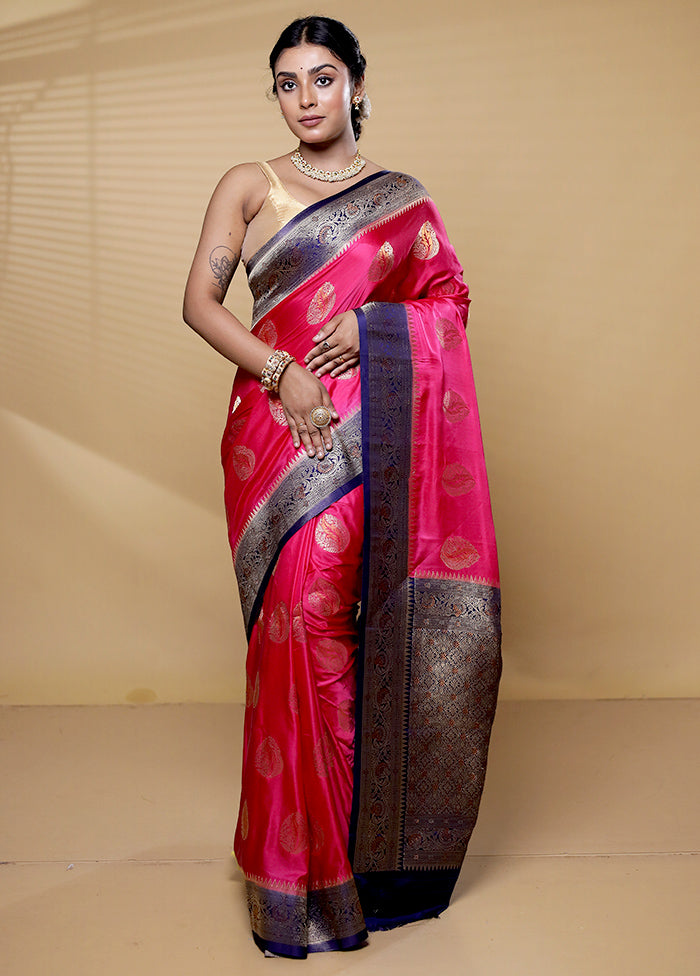 Pink Georgette Saree With Blouse Piece