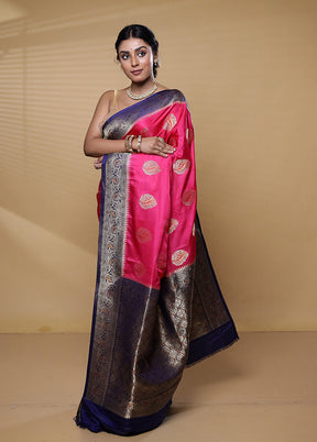 Pink Georgette Saree With Blouse Piece