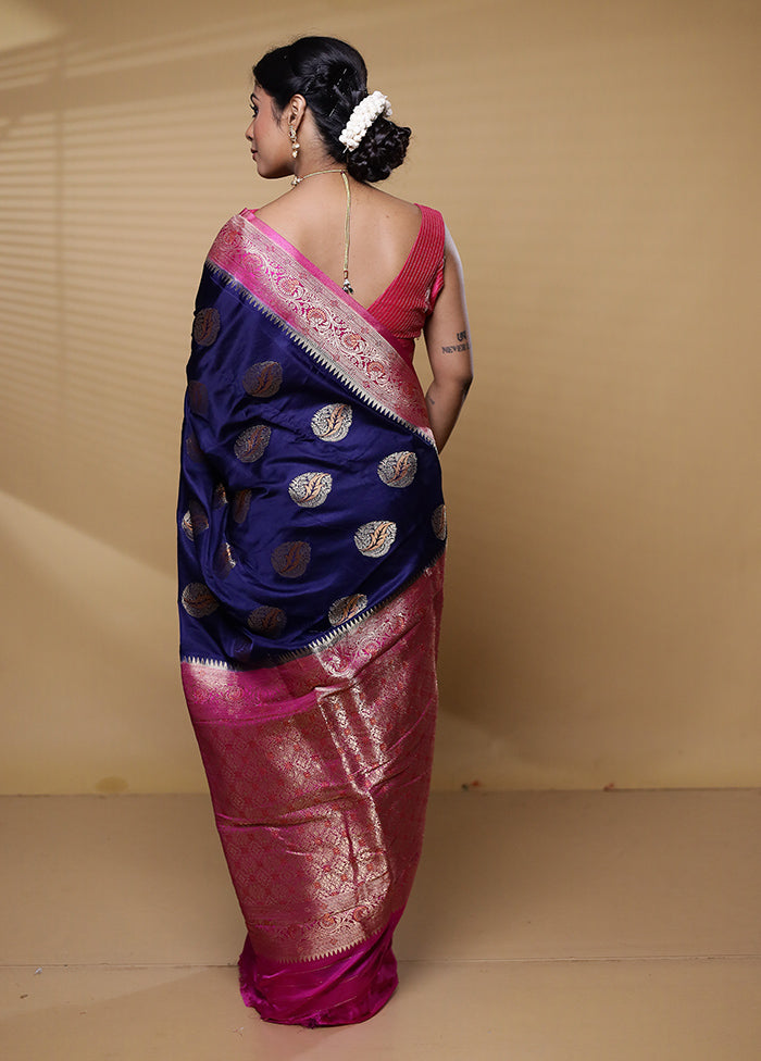 Blue Georgette Saree With Blouse Piece