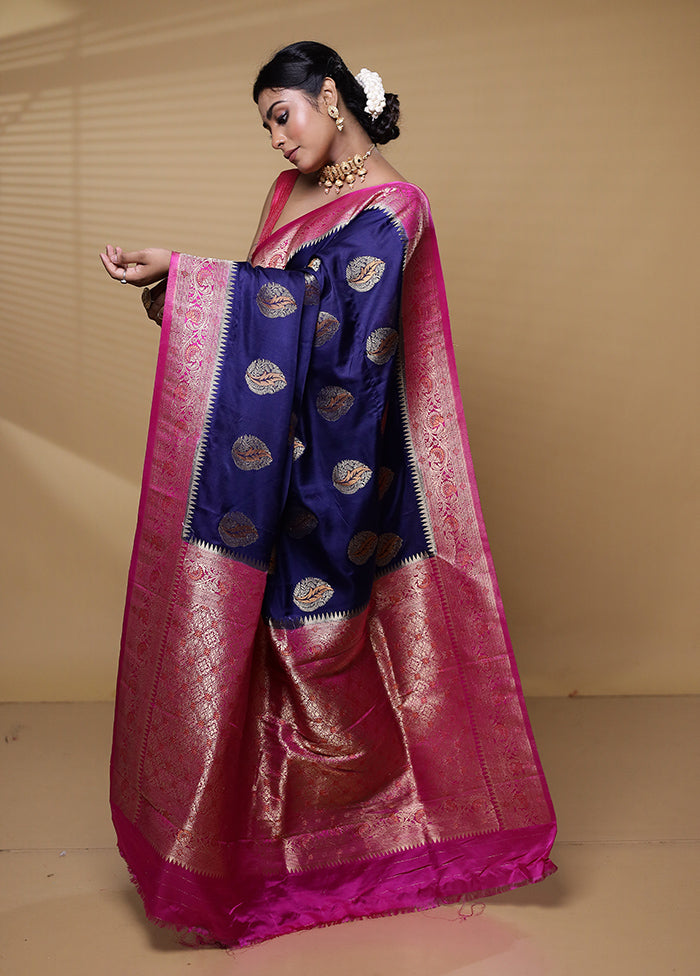 Blue Georgette Saree With Blouse Piece