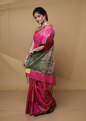 Pink Dupion Silk Saree With Blouse Piece