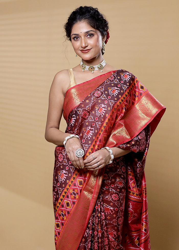 Multicolor Dupion Silk Saree With Blouse Piece