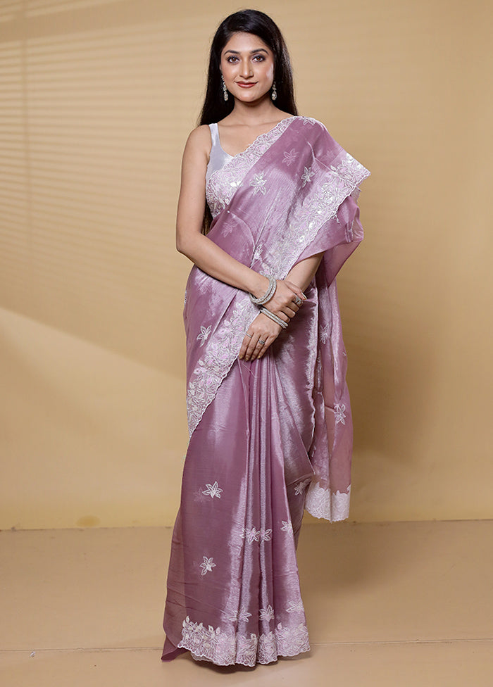 Purple Jimmy Choo Saree With Blouse Piece