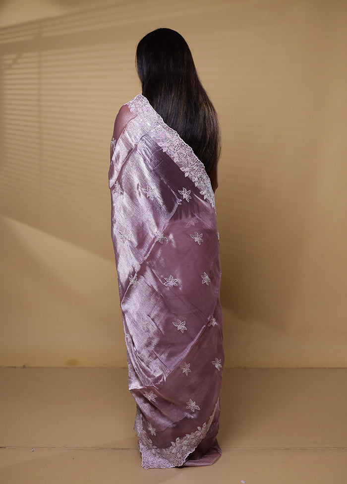 Purple Jimmy Choo Saree With Blouse Piece