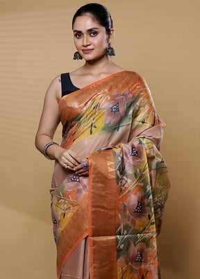 Multicolor Tussar Silk Saree With Blouse Piece