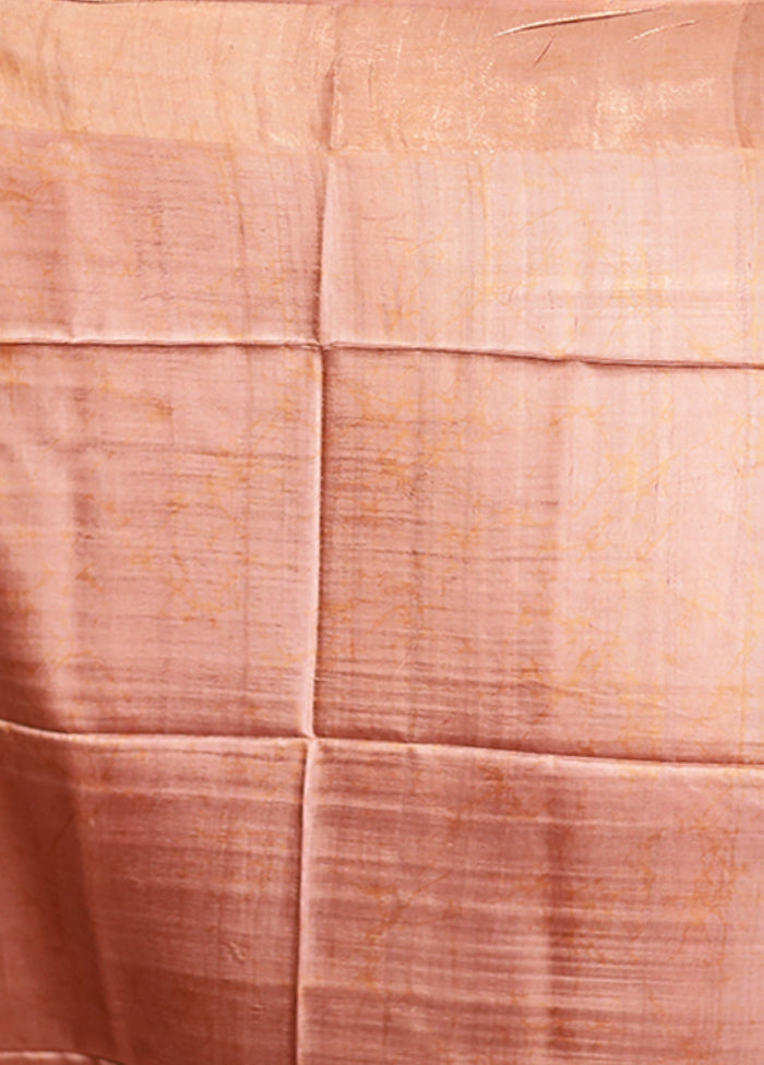 Multicolor Handloom Tussar Pure Silk Saree With Blouse Piece