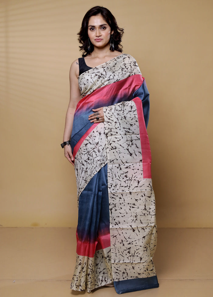 Pink Printed Pure Silk Saree Without Blouse Piece