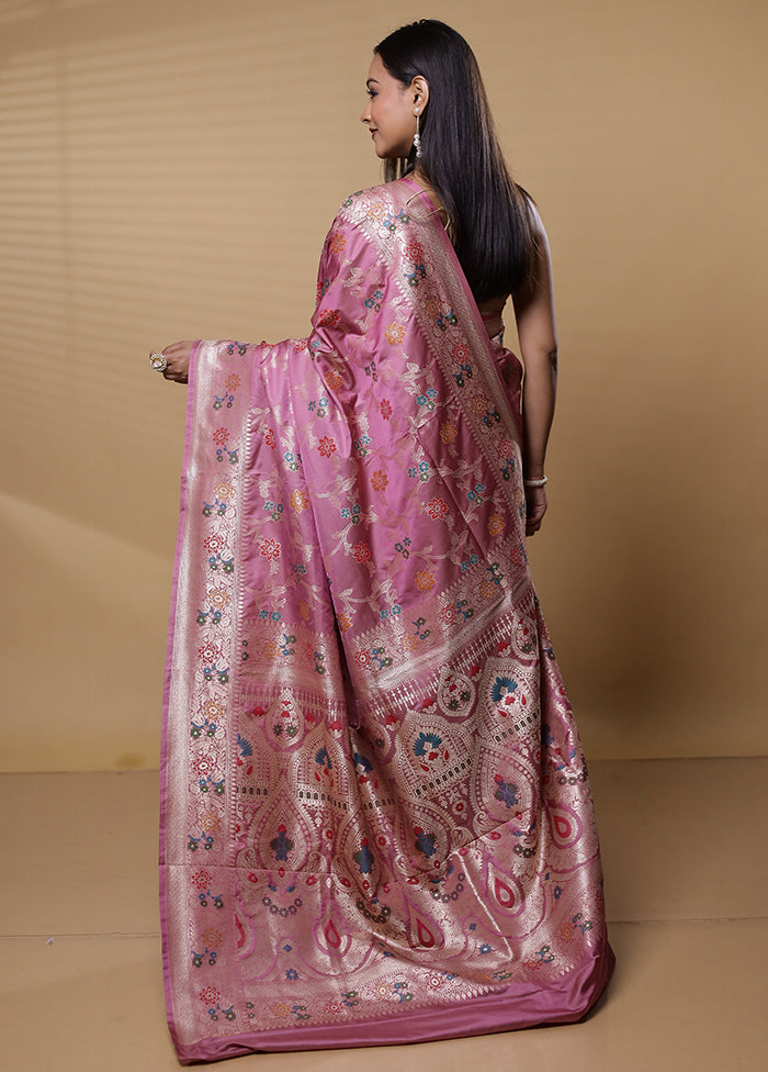 Purple Uppada Silk Saree With Blouse Piece