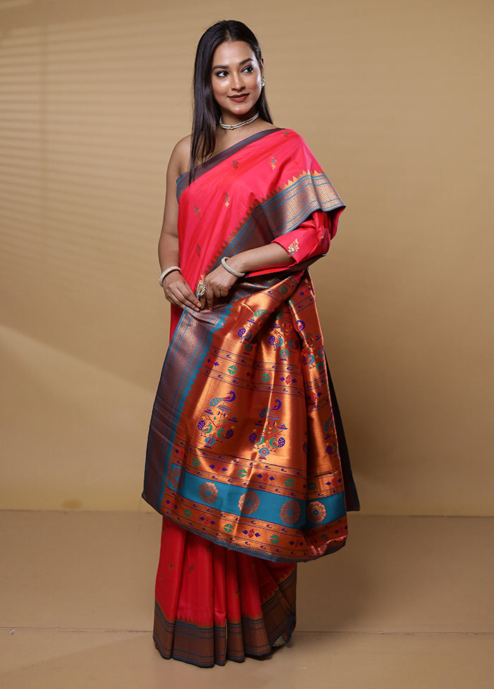 Pink Dupion Silk Saree With Blouse Piece