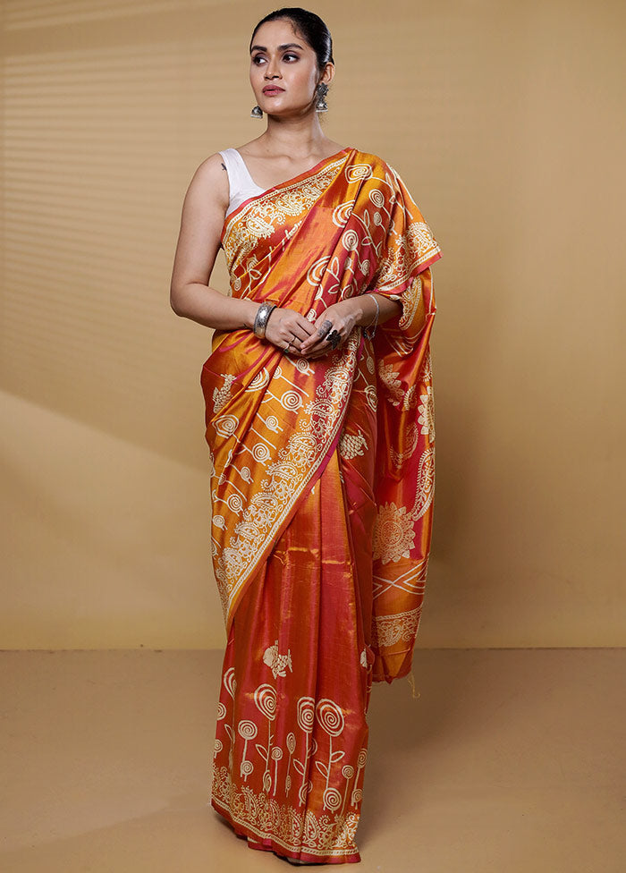 Pink Pure Bishnupuri Silk Saree Without Blouse Piece