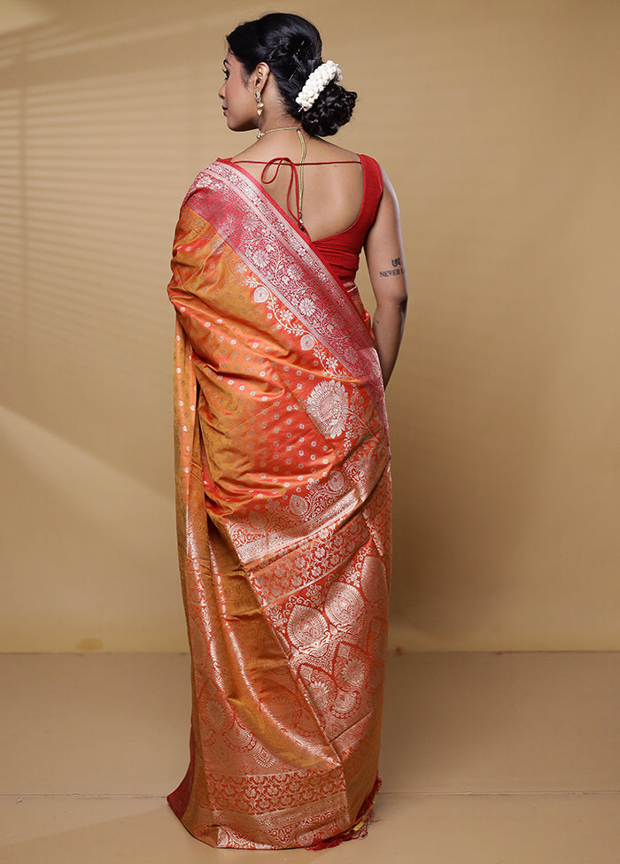 Pink Dupion Silk Saree With Blouse Piece