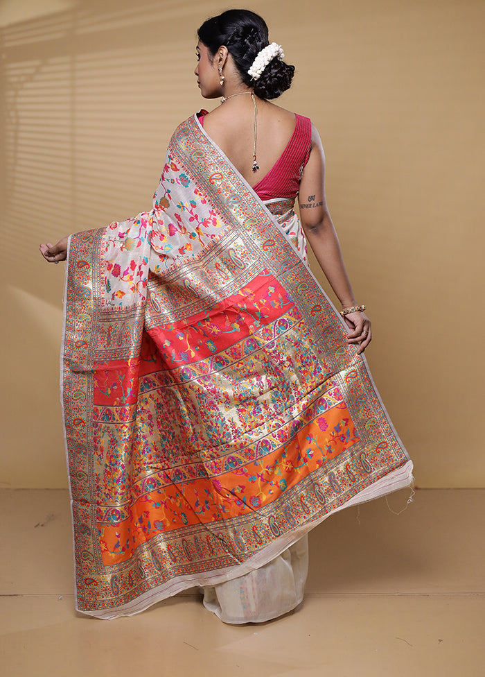 White Cotton Saree With Blouse Piece