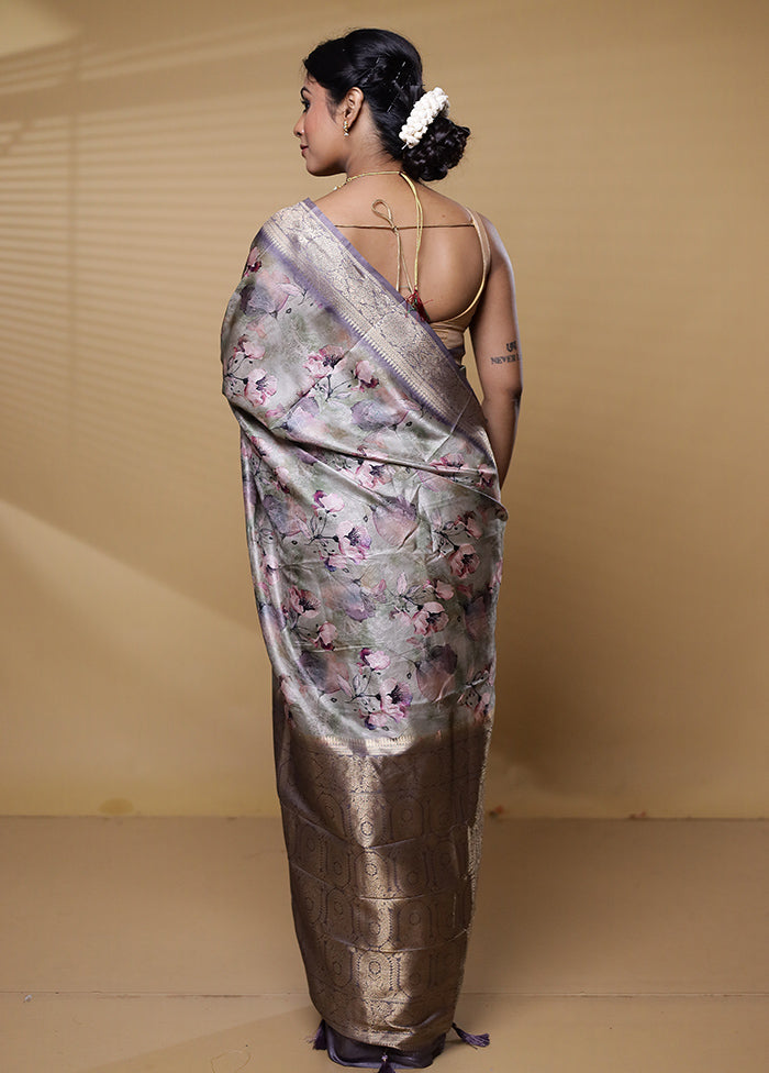 Multicolor Dupion Silk Saree With Blouse Piece