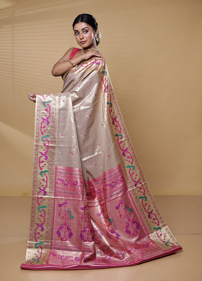 Gold Kanjivaram Silk Saree With Blouse Piece