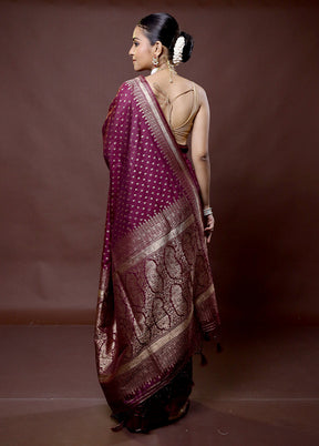 Purple Dupion Silk Saree With Blouse Piece