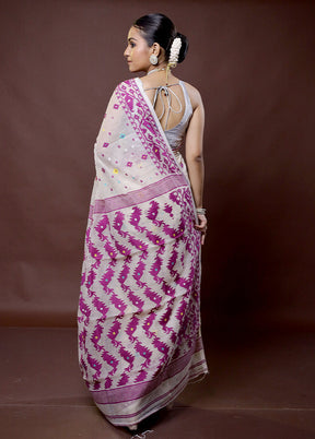 Multicolor Tant Jamdani Saree Without Blouse Piece