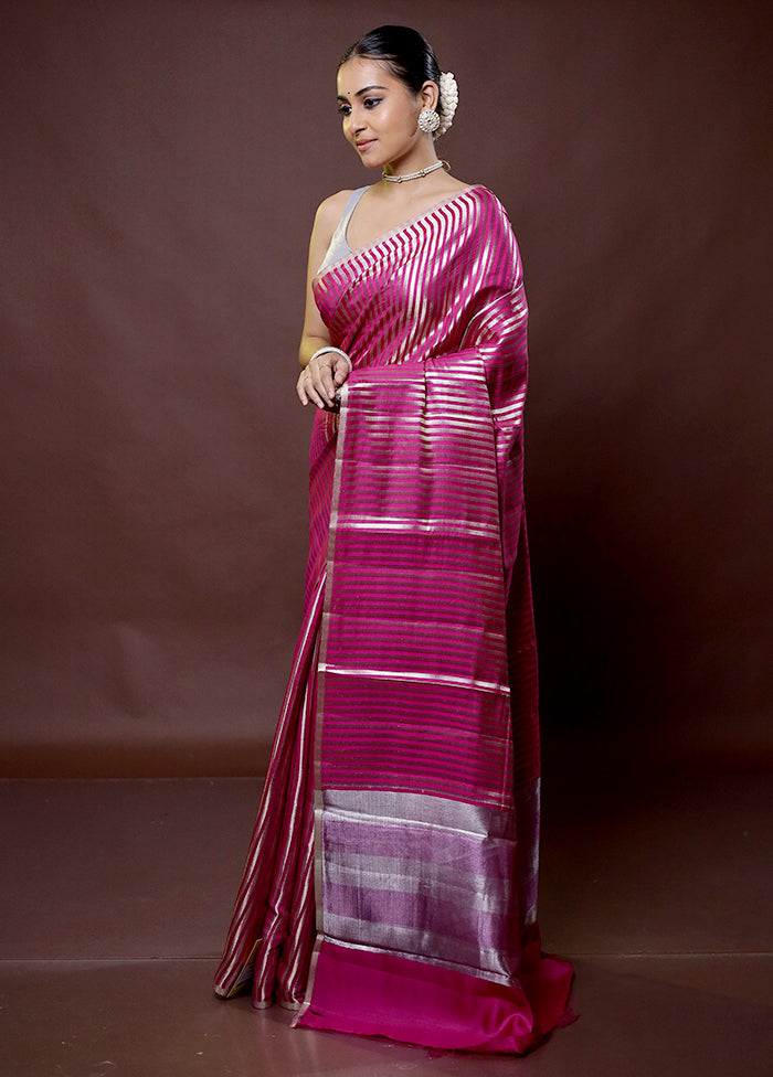 Pink Dupion Silk Saree With Blouse Piece