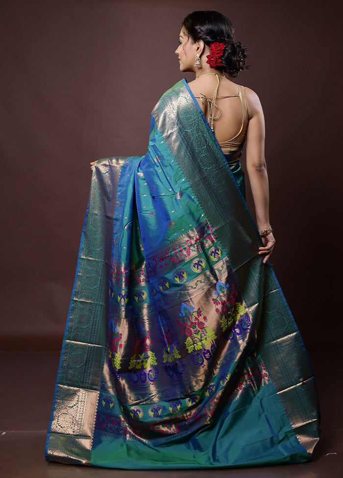 Green Kanjivaram Silk Saree With Blouse Piece