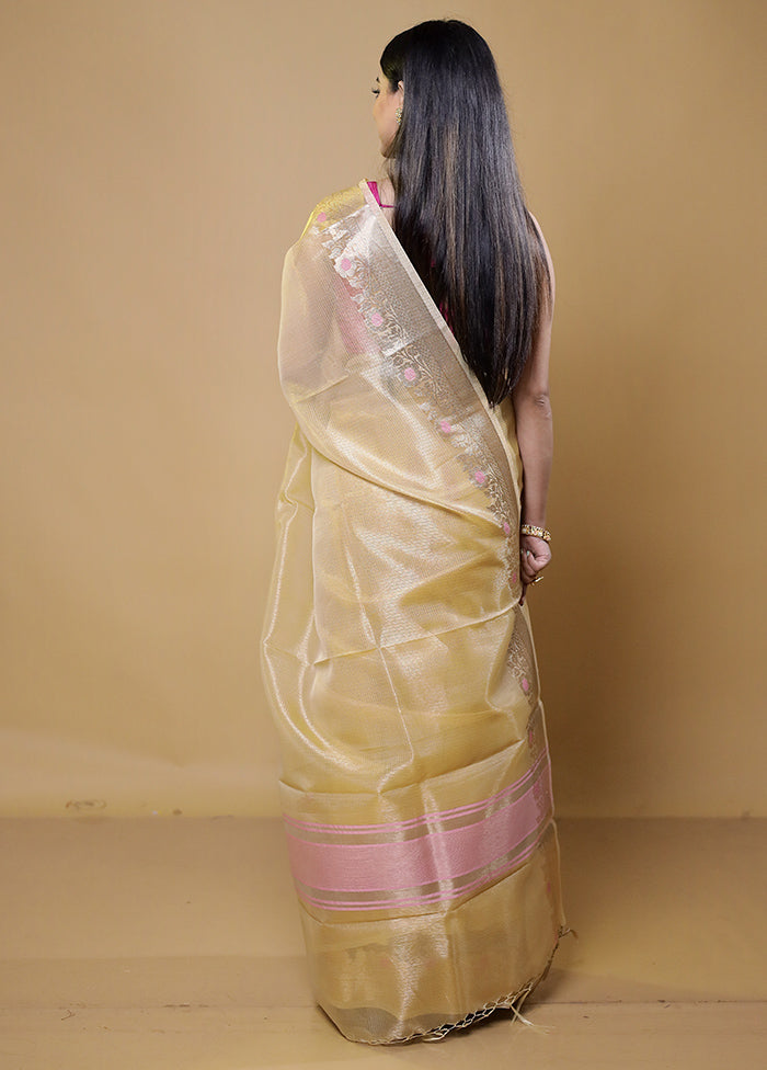 Gold Kota Cotton Saree With Blouse Piece