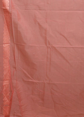 Pink Pure Cotton Saree With Blouse Piece