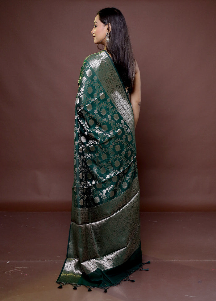 Green Kora Silk Saree With Blouse Piece