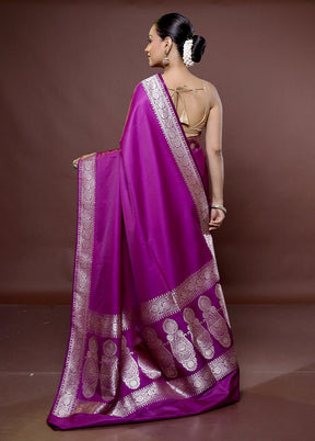 Purple Katan Silk Saree With Blouse Piece