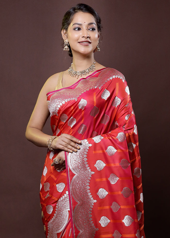 Pink Uppada Silk Saree With Blouse Piece