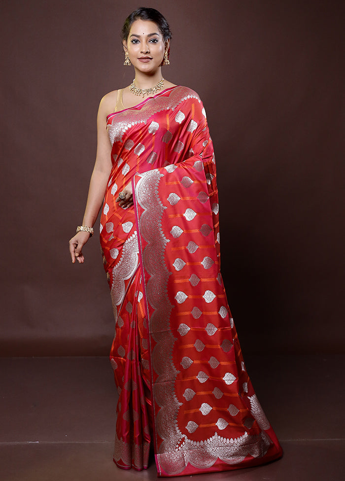 Pink Uppada Silk Saree With Blouse Piece