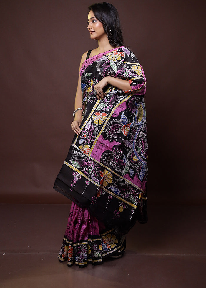 Multicolor Printed Pure Silk Saree Without Blouse Piece