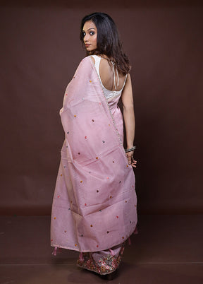 Pink Kota Cotton Saree With Blouse Piece