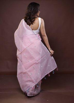 Pink Kota Cotton Saree With Blouse Piece