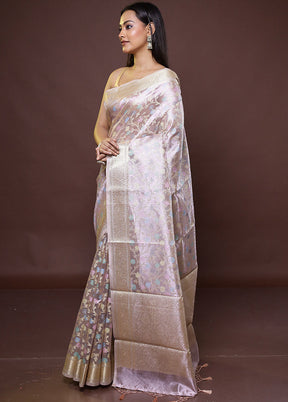 Pink Tissue Silk Saree With Blouse Piece