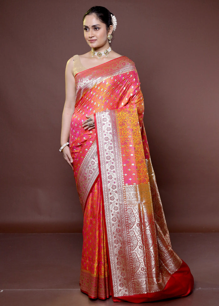 Rust Tanchoi Silk Saree With Blouse Piece