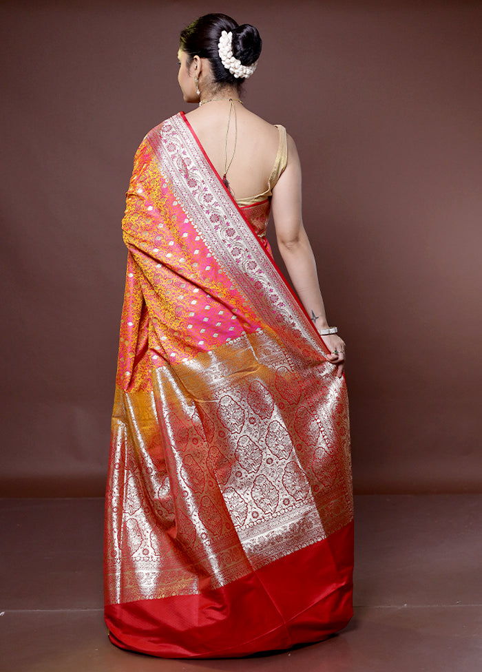 Rust Tanchoi Silk Saree With Blouse Piece