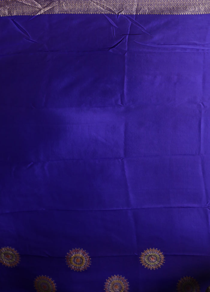 Blue Handloom Pure Georgette Saree With Blouse Piece