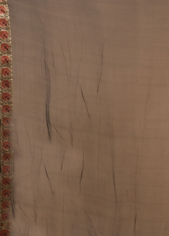 Multicolor Handloom Pure Georgette Saree With Blouse Piece