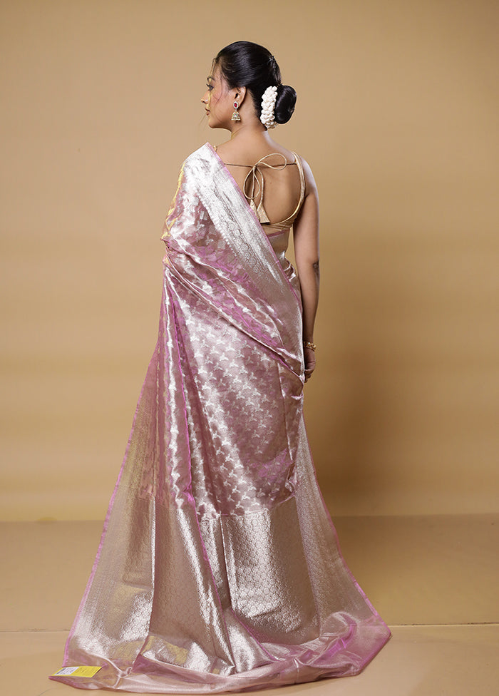 Purple Tissue Silk Saree With Blouse Piece