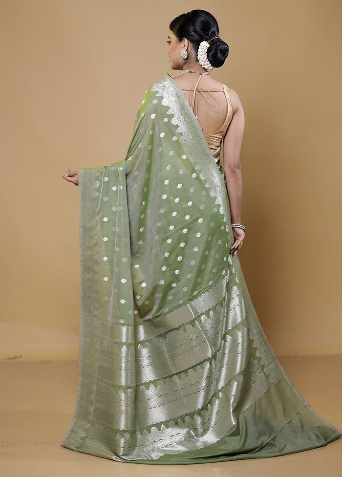 Green Kora Silk Saree With Blouse Piece