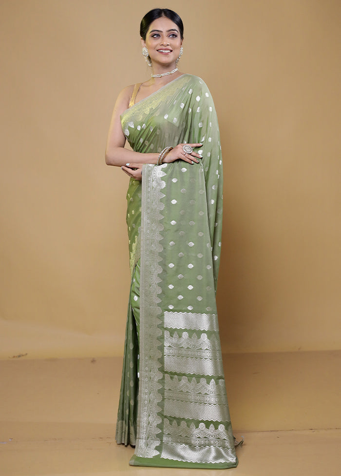 Green Kora Silk Saree With Blouse Piece