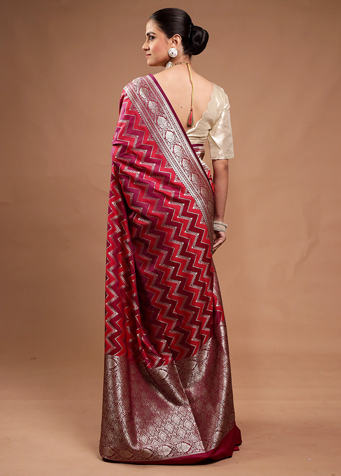 Pink Katan Silk Saree With Blouse Piece