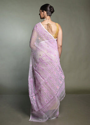 White Jamdani Pure Cotton Saree Without Blouse Piece