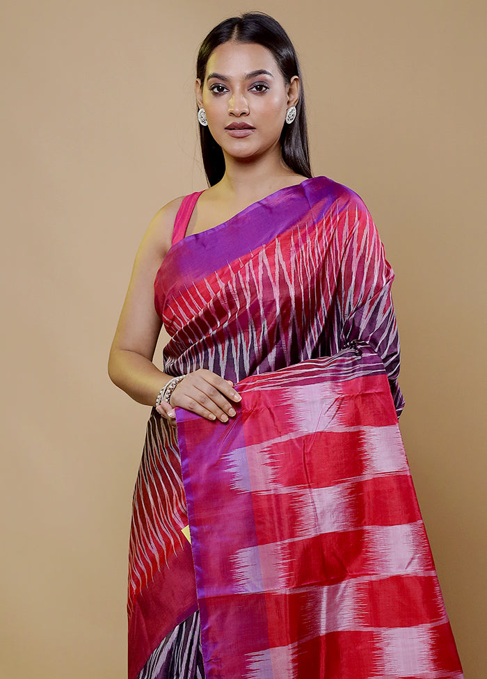 Red Pure Bishnupuri Silk Saree With Blouse Piece