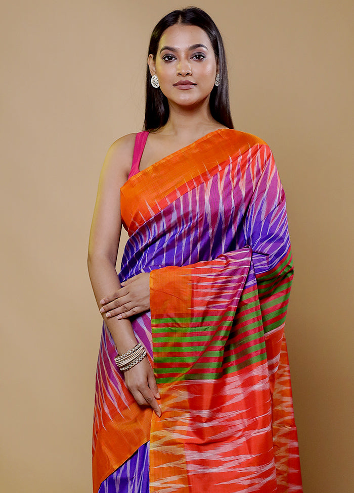 Multicolor Pure Bishnupuri Silk Saree Without Blouse Piece