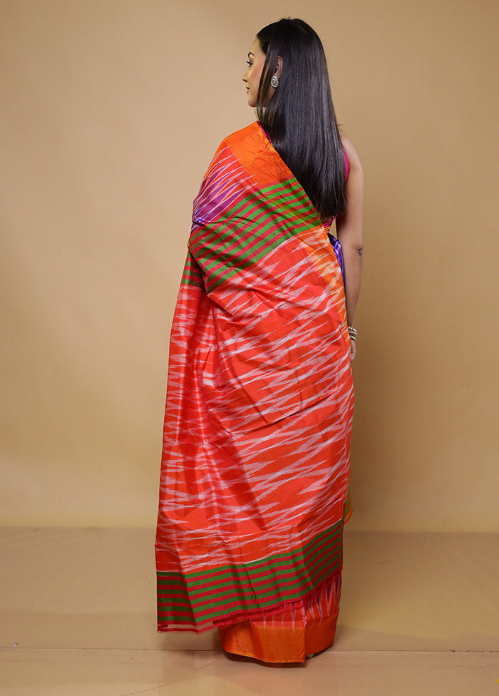 Multicolor Pure Bishnupuri Silk Saree Without Blouse Piece