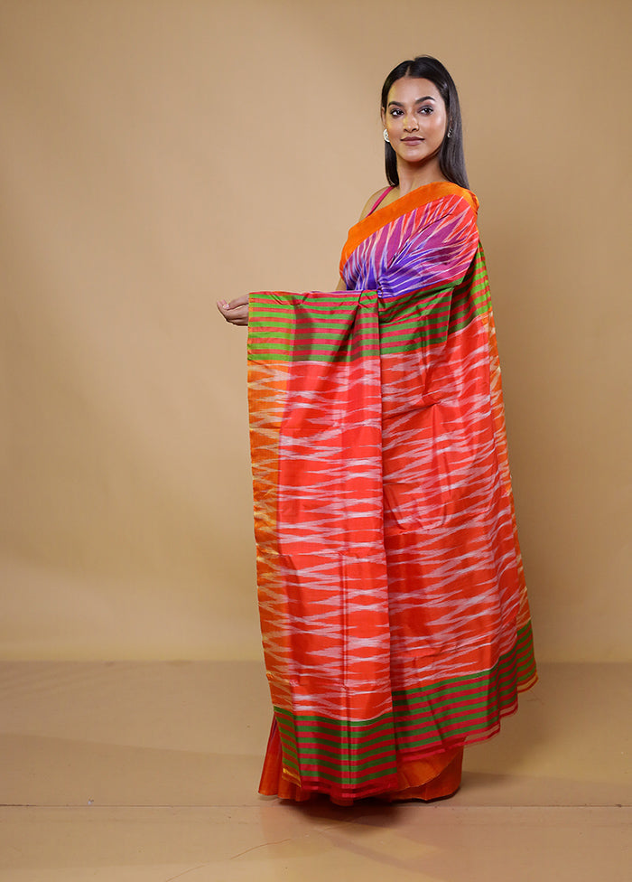 Multicolor Pure Bishnupuri Silk Saree Without Blouse Piece