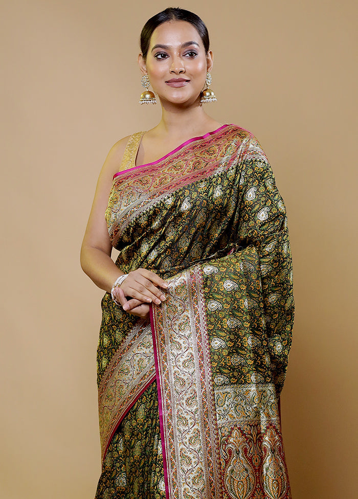 Black Tanchoi Silk Saree With Blouse Piece