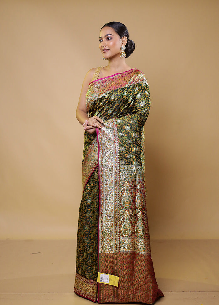 Black Tanchoi Silk Saree With Blouse Piece