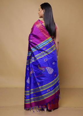 Pink Kalakshetra Kanjivaram Silk Saree With Blouse Piece