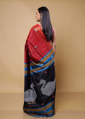 Red Kalakshetra Kanjivaram Silk Saree With Blouse Piece