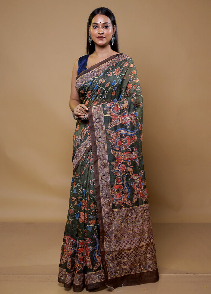 Grey Cotton Saree With Blouse Piece